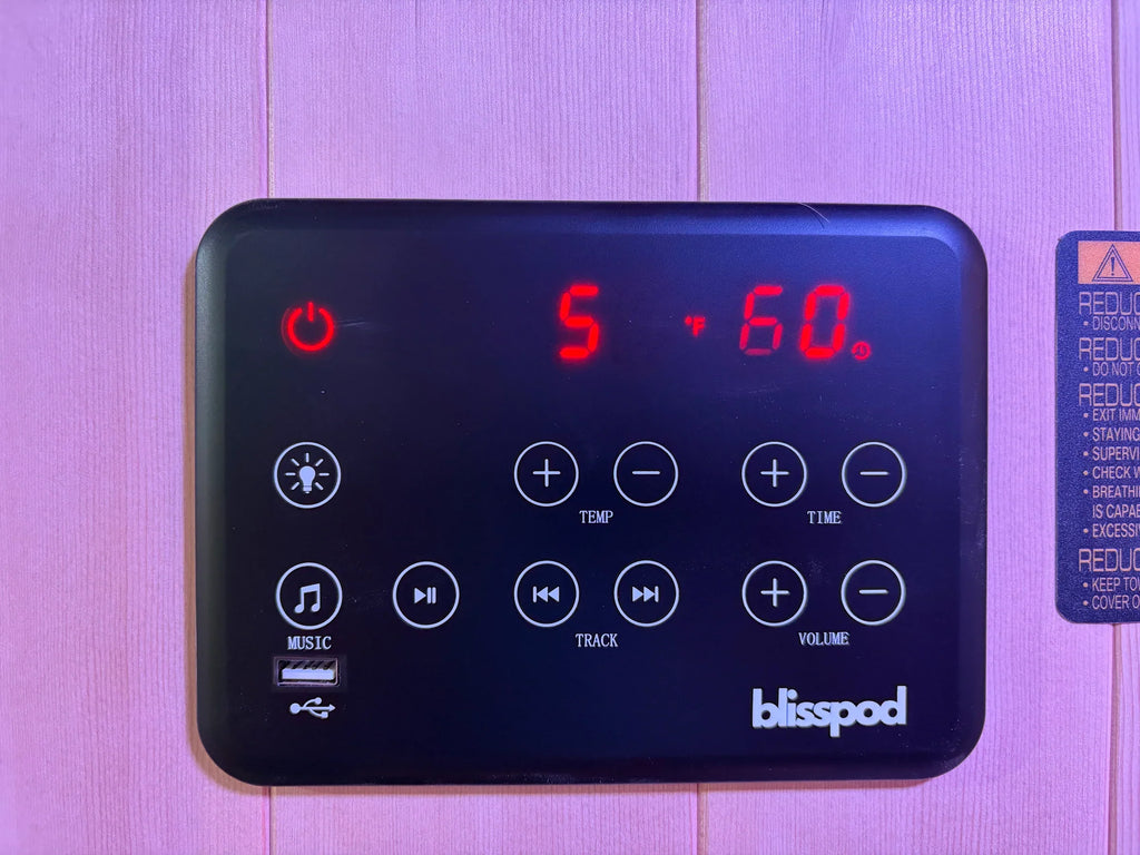 Blisspod | Milano | Full Spectrum Sauna | Canadian Hemlock Wood | Ultra Low EMF | 5 Far Infrared & 1 Red Glass Heater | Chromotherapy | Upto 2 Person