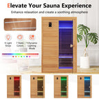 2024 New 2 People Far Infrared Wooden Sauna Room with Free Red Light Therapy for Home