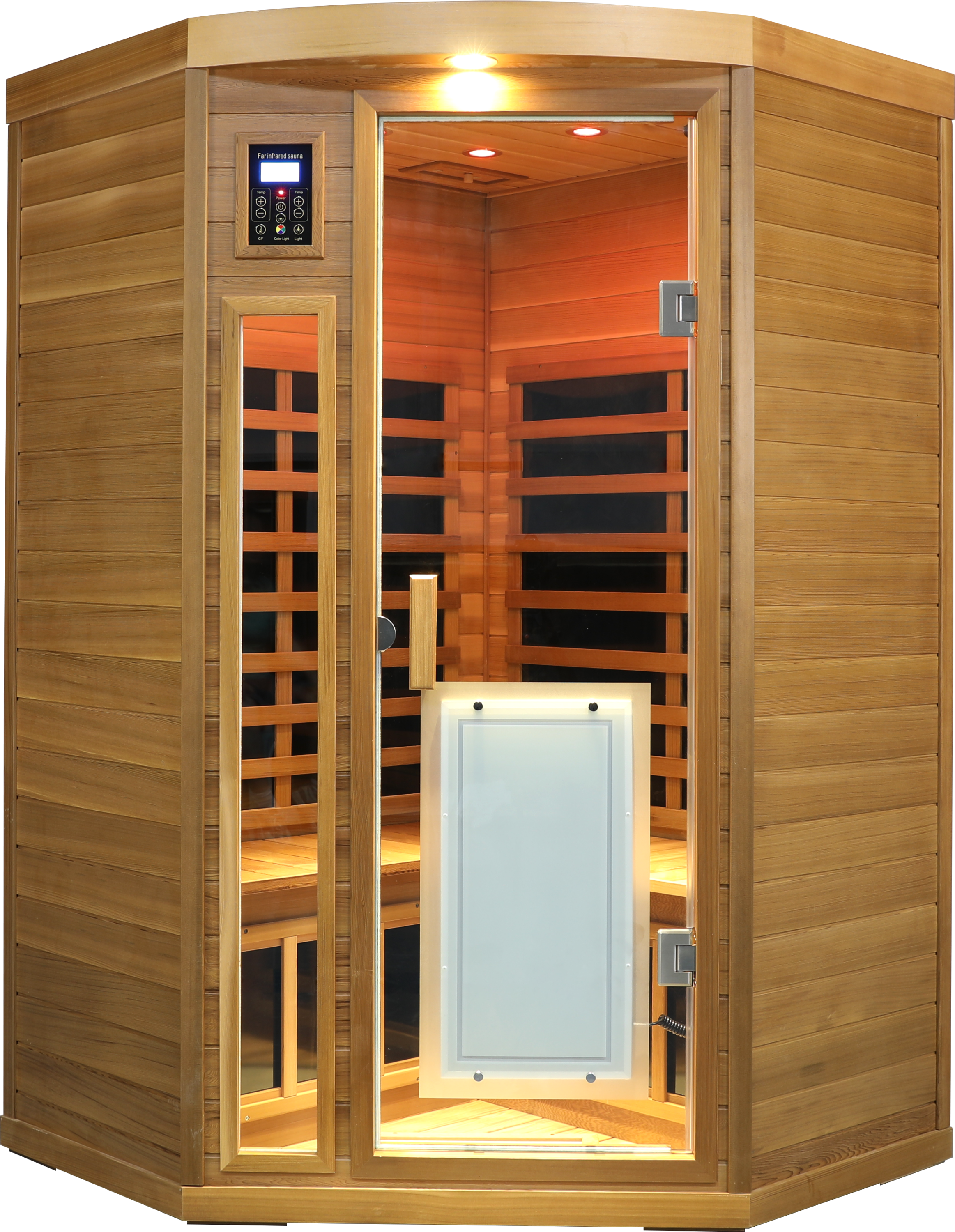 Low EMF Two person Far-infrared Red cedar Deluxe indoor pentagonal sauna room