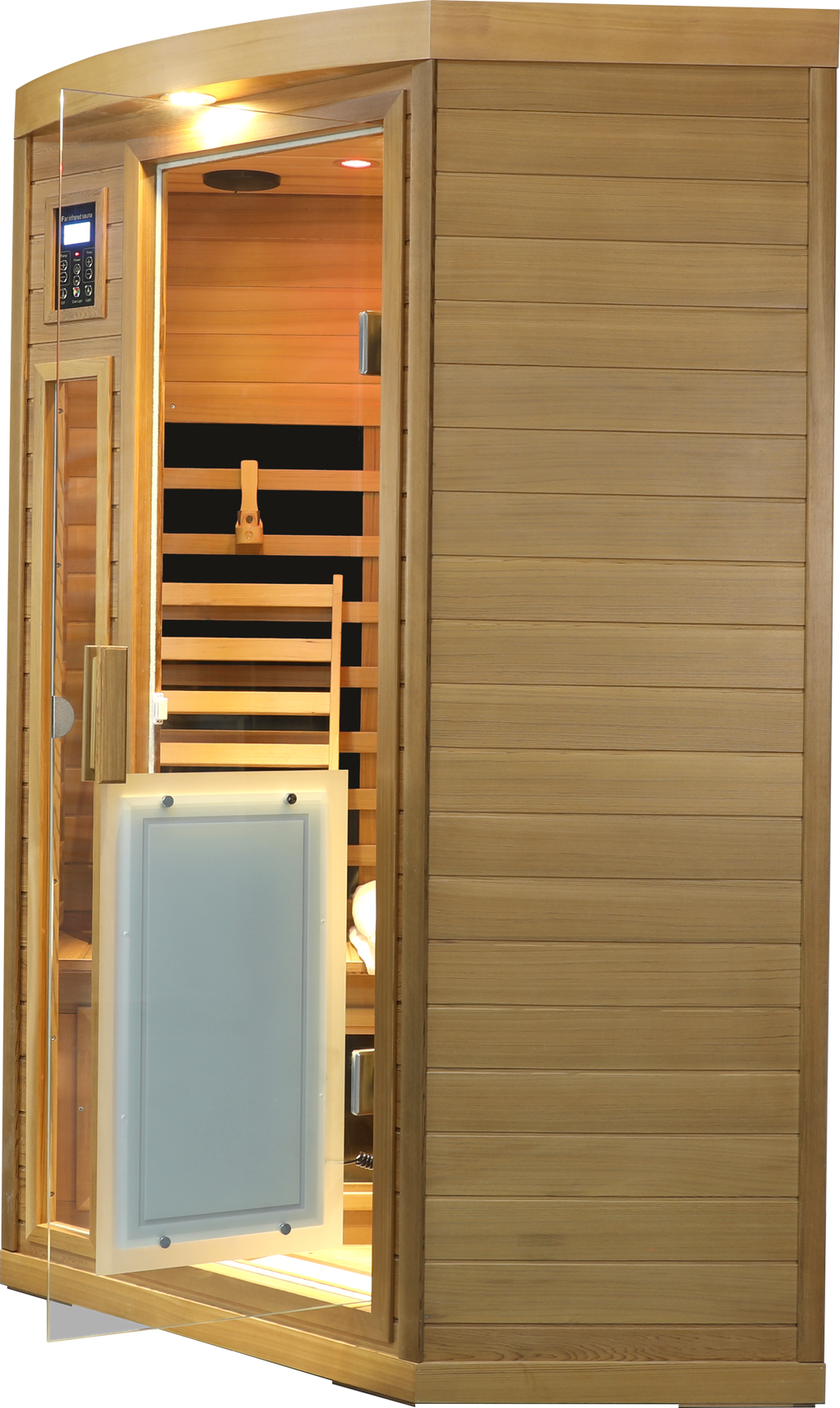 Low EMF Two person Far-infrared Red cedar Deluxe indoor pentagonal sauna room