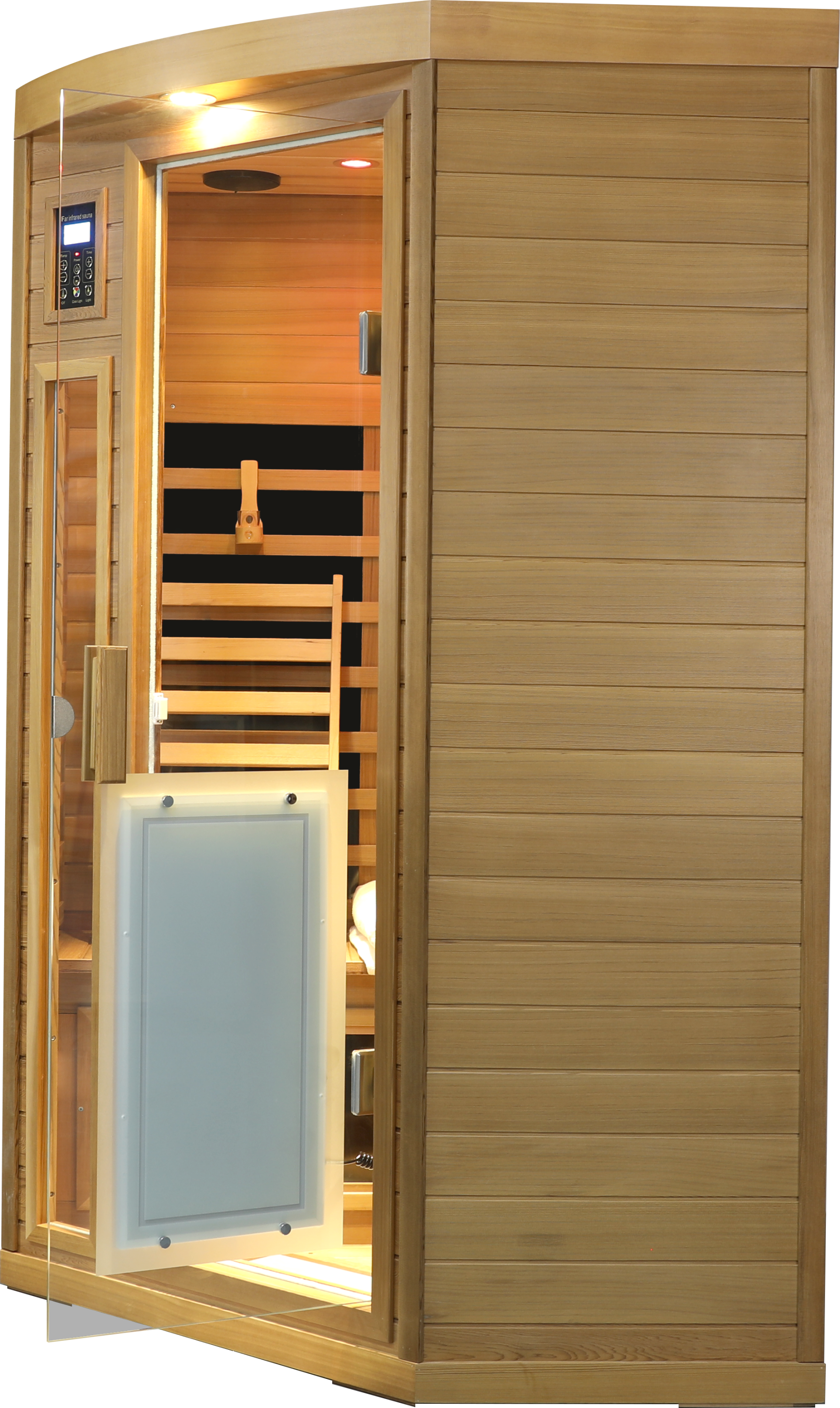 Low EMF Two person Far-infrared Red cedar Deluxe indoor pentagonal sauna room