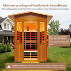 Outdoor Double Red Cedar Far Infrared Sauna Room