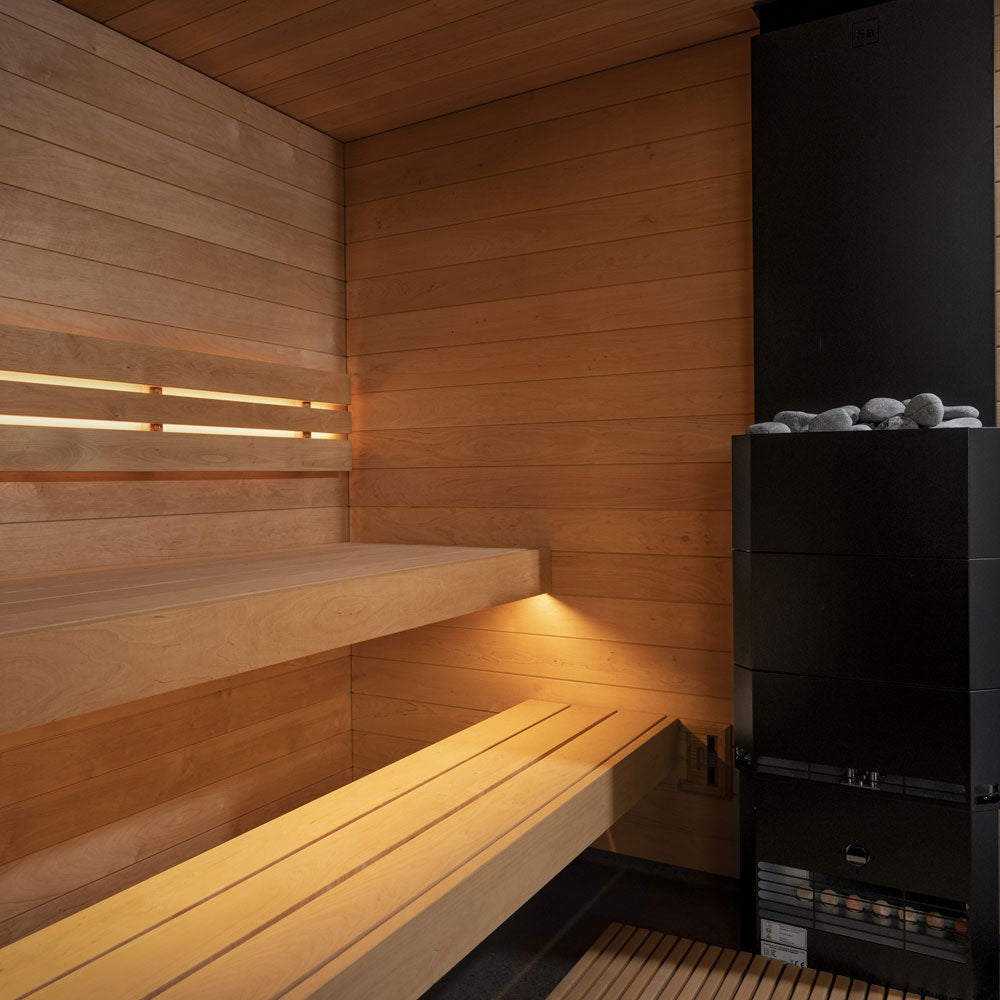 Outdoor 5-Person Traditional Sauna, Alder & Spruce, Pre-Assembled