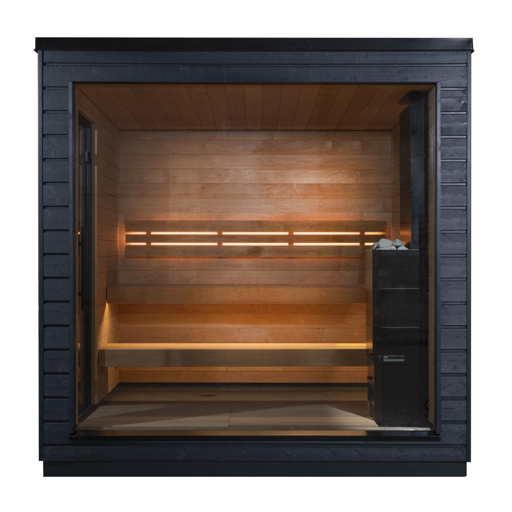 Outdoor 5-Person Traditional Sauna, Alder & Spruce, Pre-Assembled
