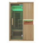 Blisspod | Milano | Full Spectrum Sauna | Canadian Hemlock Wood | Ultra Low EMF | 5 Far Infrared & 1 Red Glass Heater | Chromotherapy | Upto 2 Person
