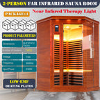 Far infrared corner sauna room Low EMF red sauna therapy two persons