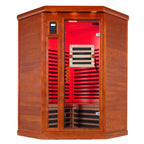 Far infrared corner sauna room Low EMF red sauna therapy two persons