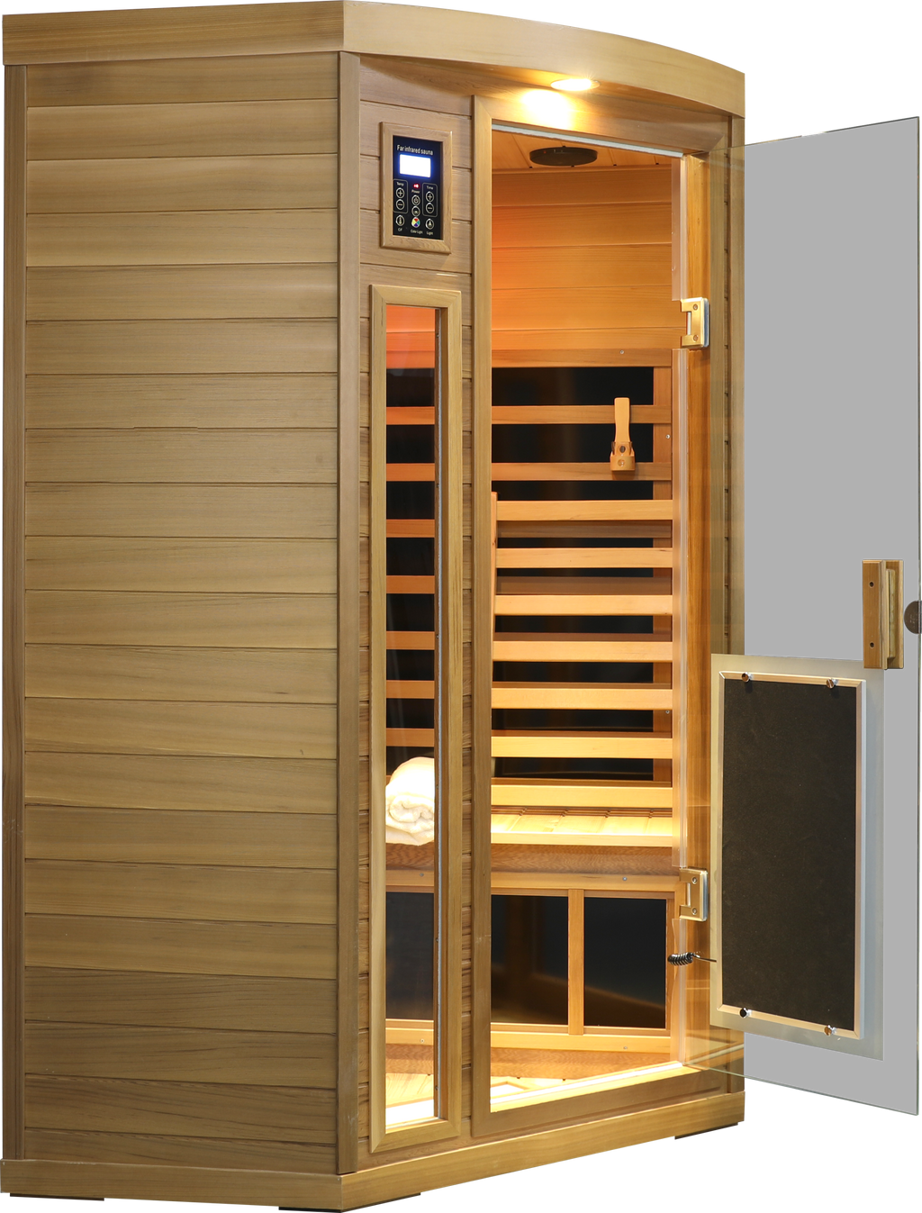 Low EMF Two person Far-infrared Red cedar Deluxe indoor pentagonal sauna room