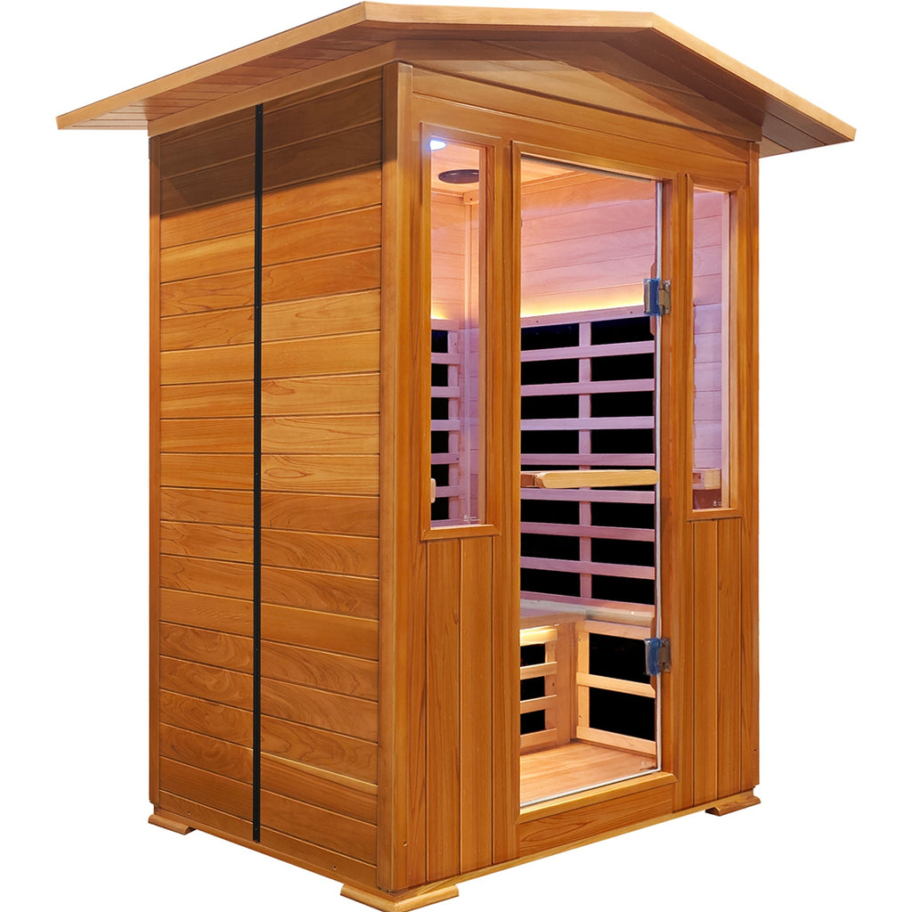 Outdoor Double Red Cedar Far Infrared Sauna Room
