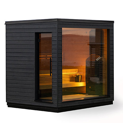 Outdoor 5-Person Traditional Sauna, Alder & Spruce, Pre-Assembled