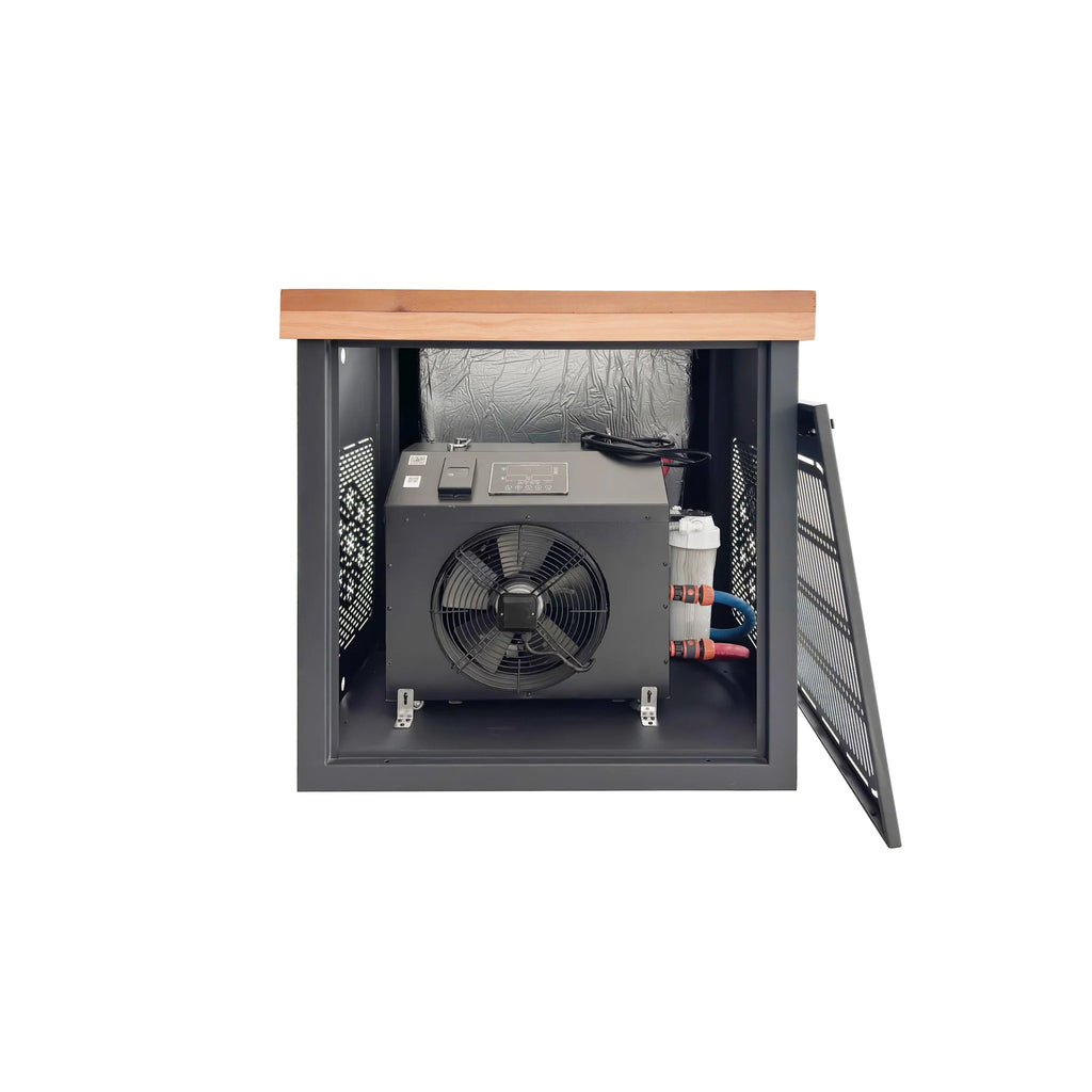 Stainless Steel & Canadian Red Cedar Cold Plunge Tub with Integrated Chiller (2-Person Capacity)