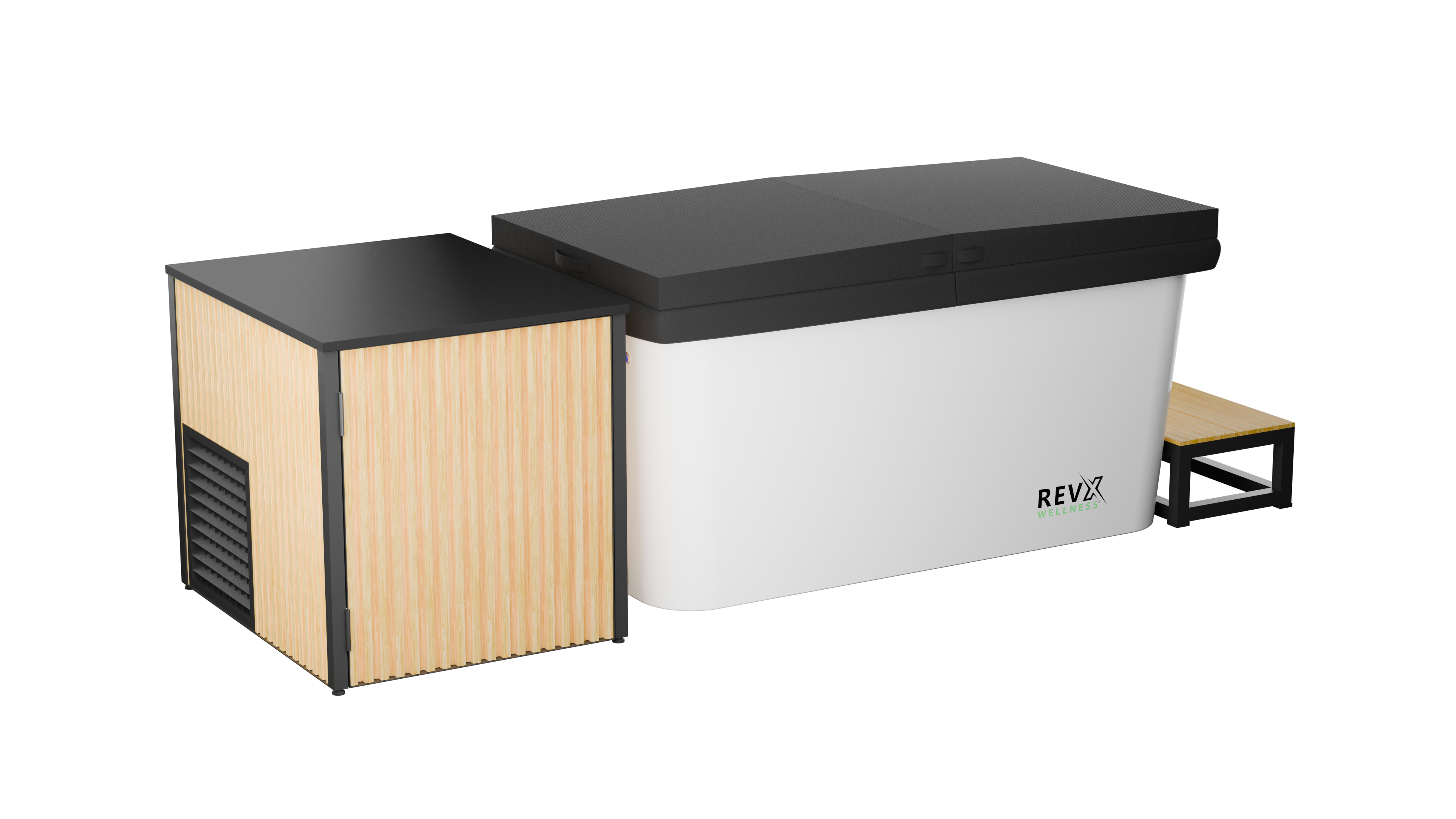 RevX Acrylic X Tub Cold Plunge + LUX High Performance Chiller and Filtration System