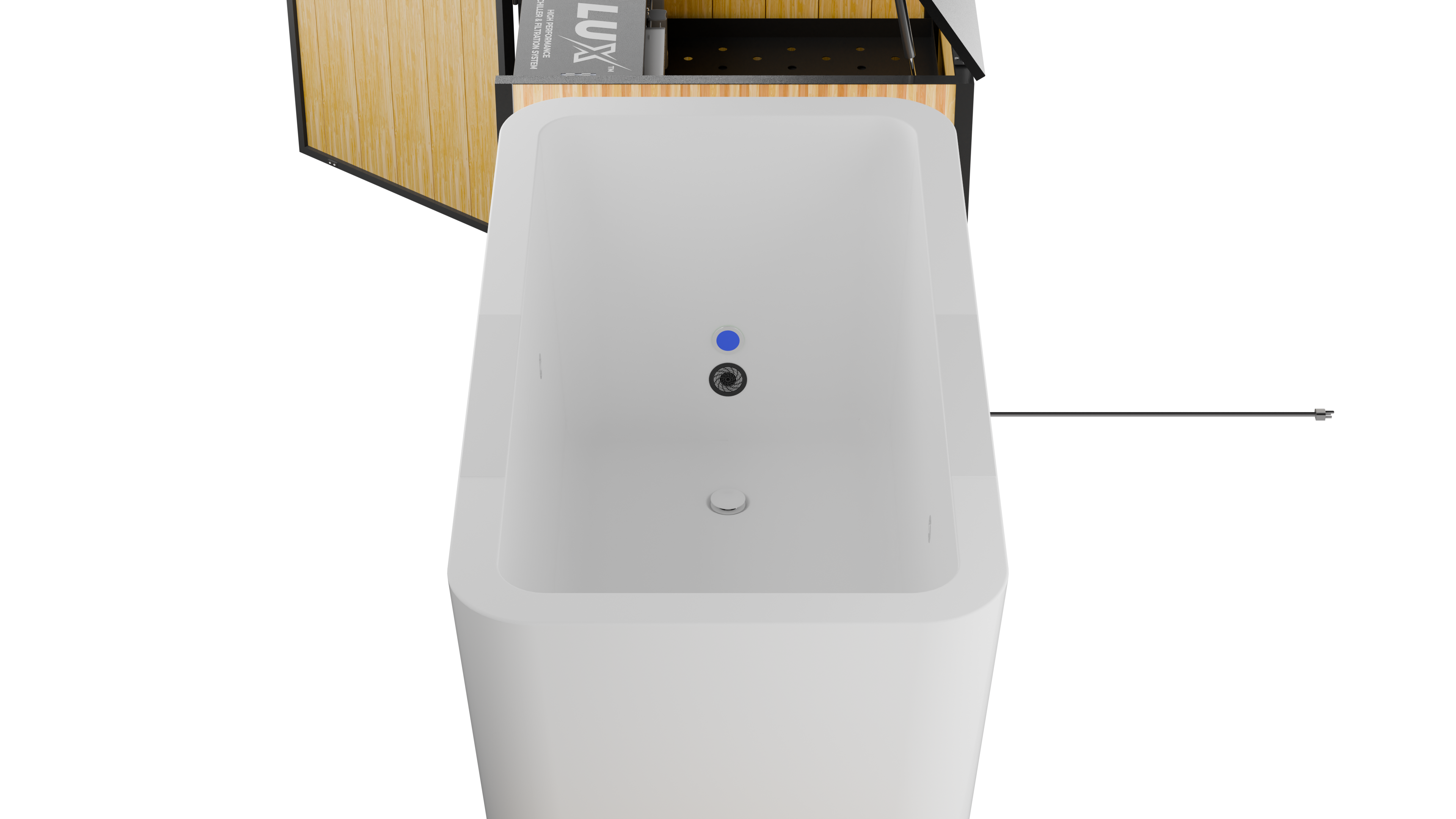 RevX Acrylic X Tub Cold Plunge + LUX High Performance Chiller and Filtration System